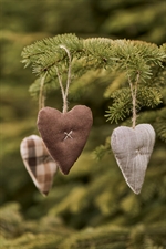 Hjerte fra My Nostalgic Christmas 5 assorterede brune fra Ib Laursen på gren - Tinashjem